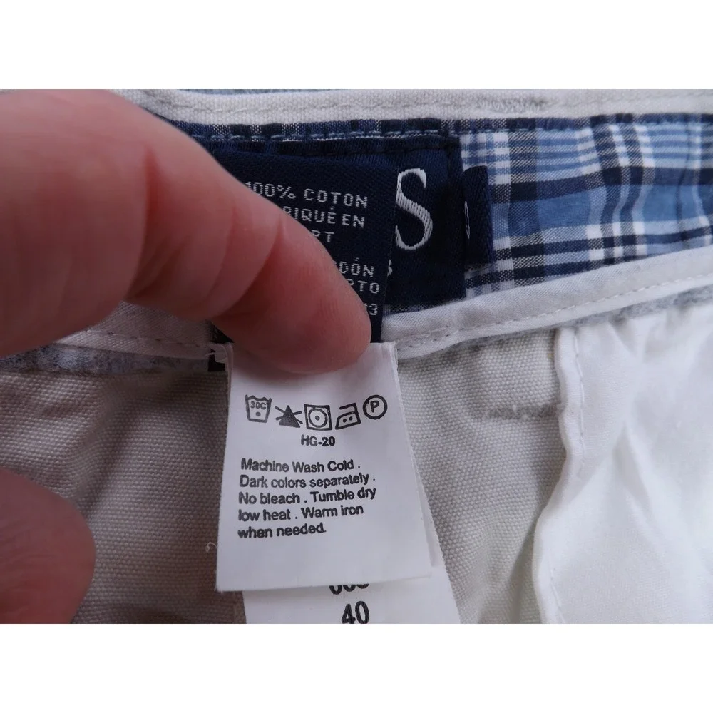 Chaps Cargo‎ Shorts Men's Size 40 Ivory/Cream 100% Cotton